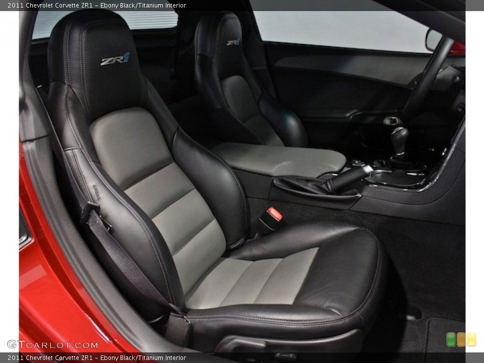 Ebony Black/Titanium Interior Front Seat for the 2011 Chevrolet Corvette ZR1 #82775744