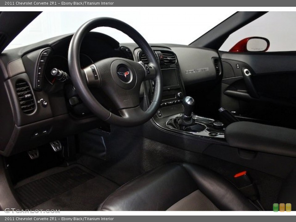 Ebony Black/Titanium 2011 Chevrolet Corvette Interiors