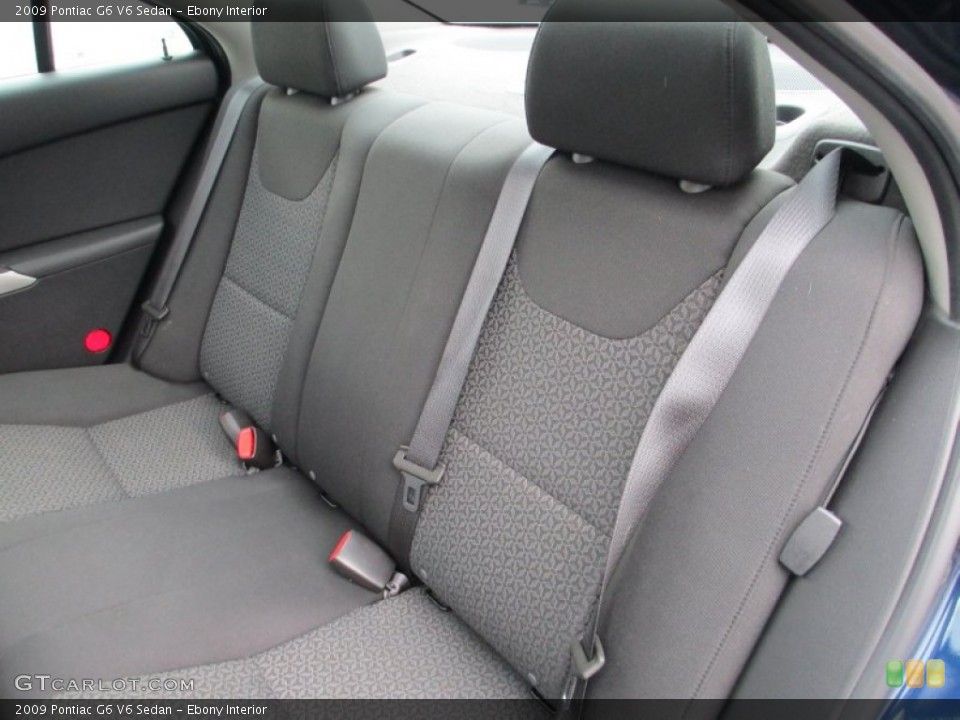 Ebony Interior Rear Seat for the 2009 Pontiac G6 V6 Sedan #82776114