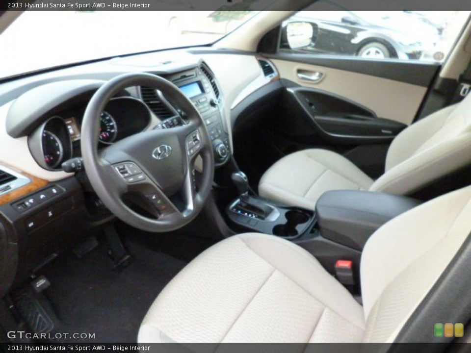 Beige Interior Prime Interior for the 2013 Hyundai Santa Fe Sport AWD #82777545
