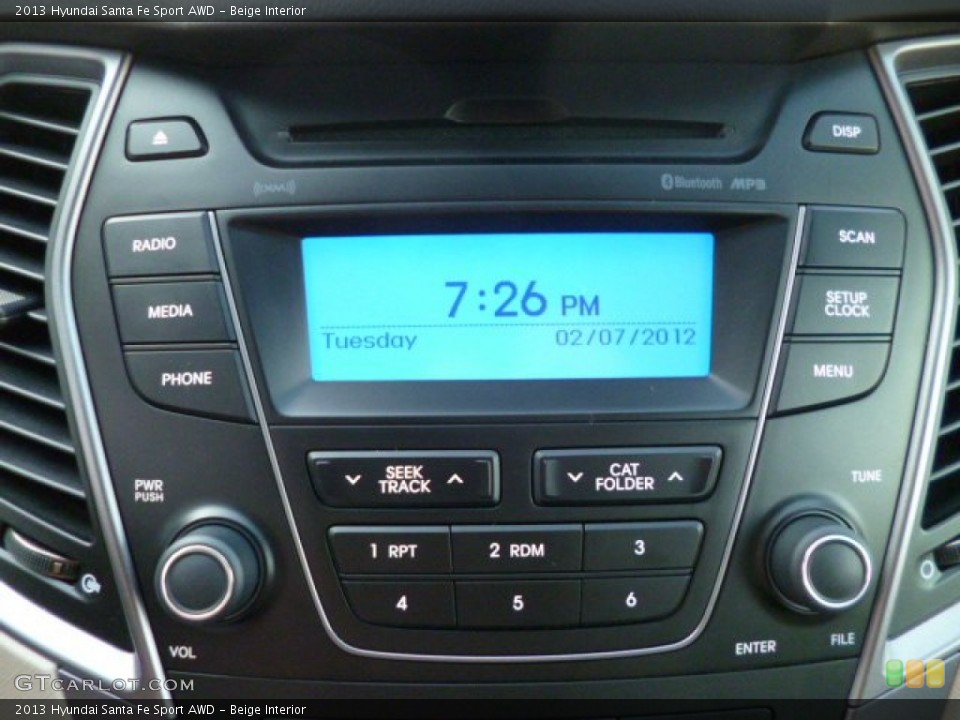Beige Interior Audio System for the 2013 Hyundai Santa Fe Sport AWD #82777590