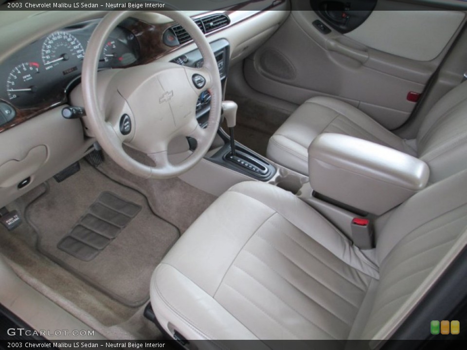 Neutral Beige Interior Prime Interior for the 2003 Chevrolet Malibu LS Sedan #82781064