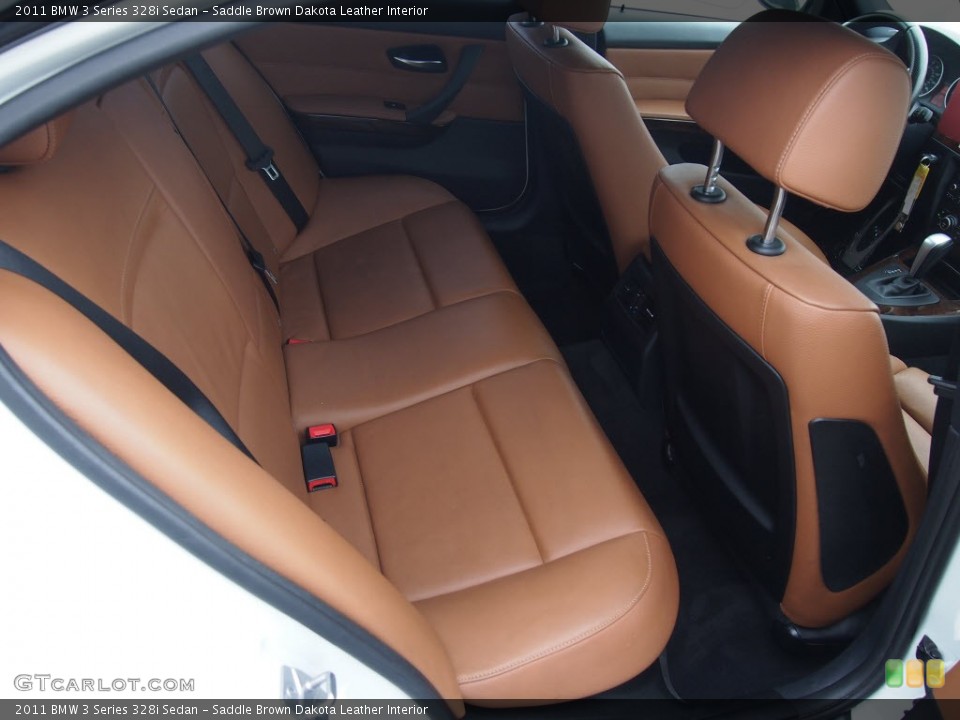 Saddle Brown Dakota Leather Interior Rear Seat for the 2011 BMW 3 Series 328i Sedan #82781890