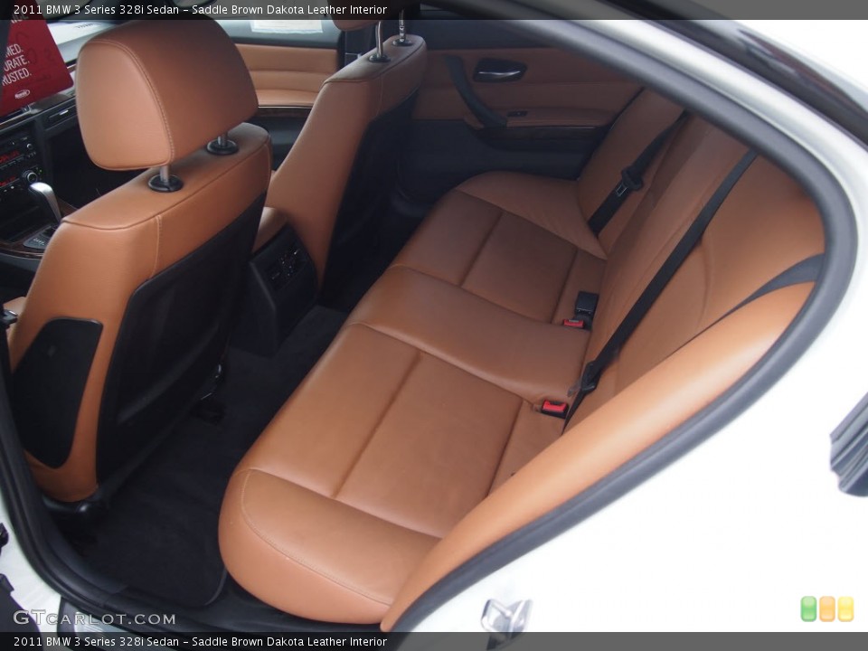Saddle Brown Dakota Leather Interior Rear Seat for the 2011 BMW 3 Series 328i Sedan #82781982