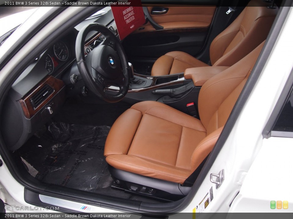 Saddle Brown Dakota Leather Interior Front Seat for the 2011 BMW 3 Series 328i Sedan #82782025