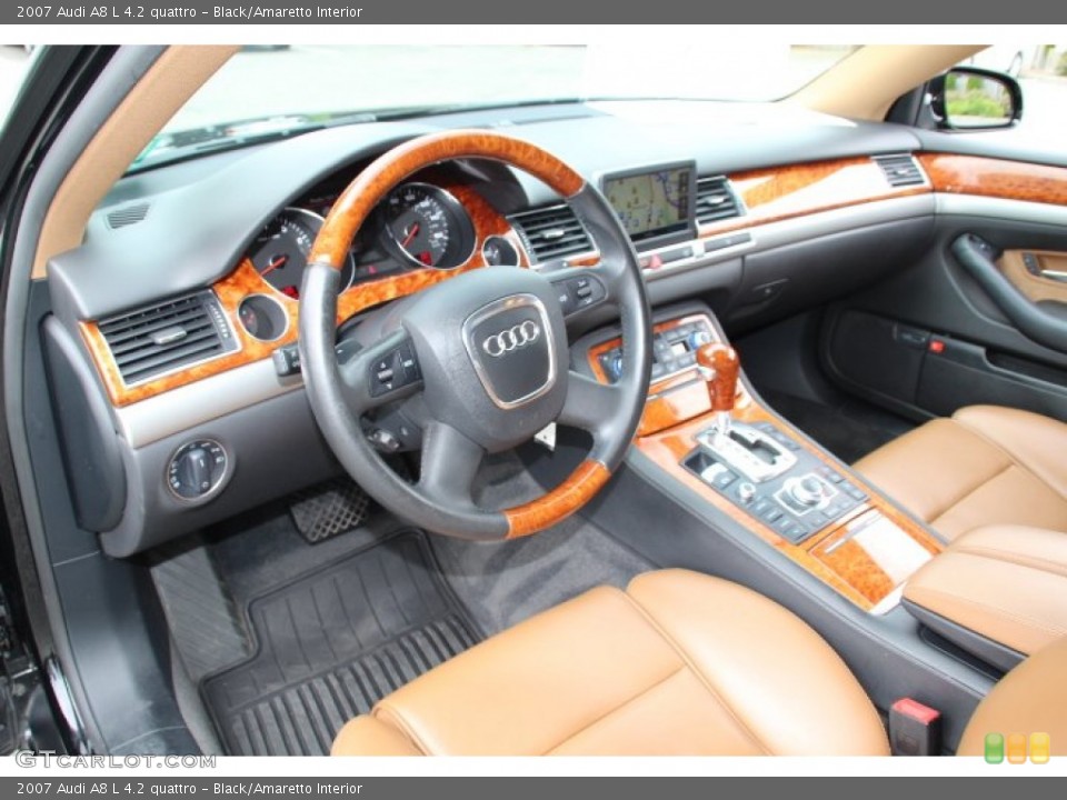 Black/Amaretto 2007 Audi A8 Interiors