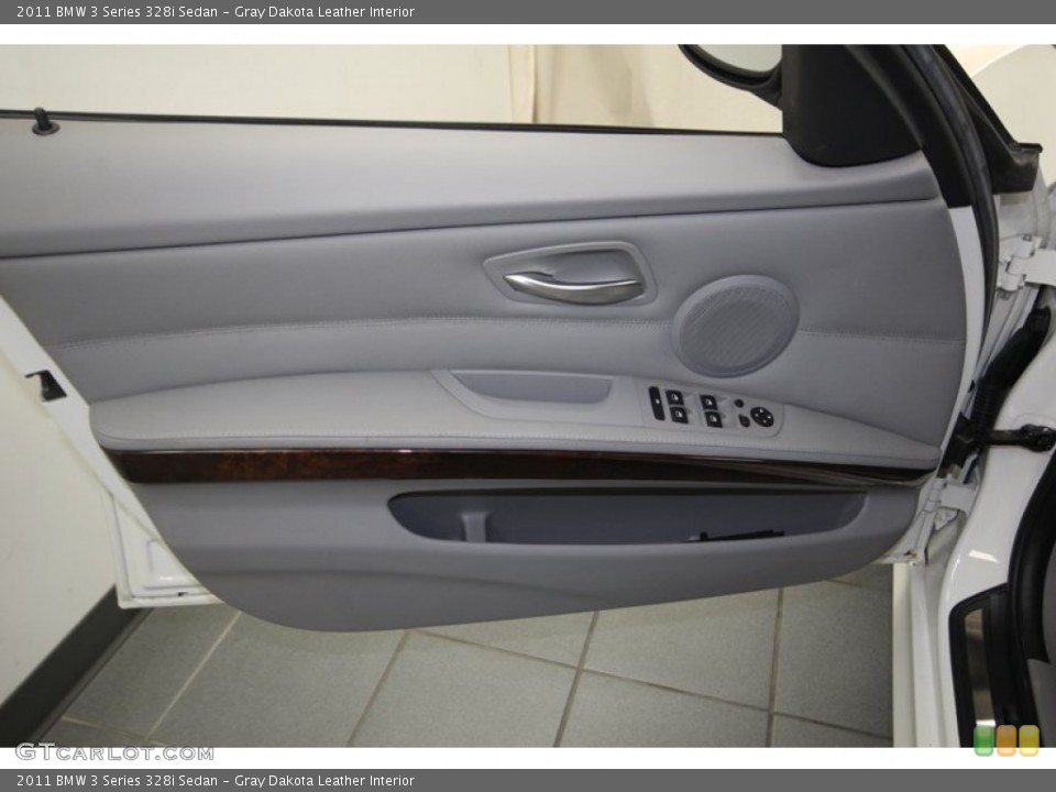 Gray Dakota Leather Interior Door Panel for the 2011 BMW 3 Series 328i Sedan #82787188