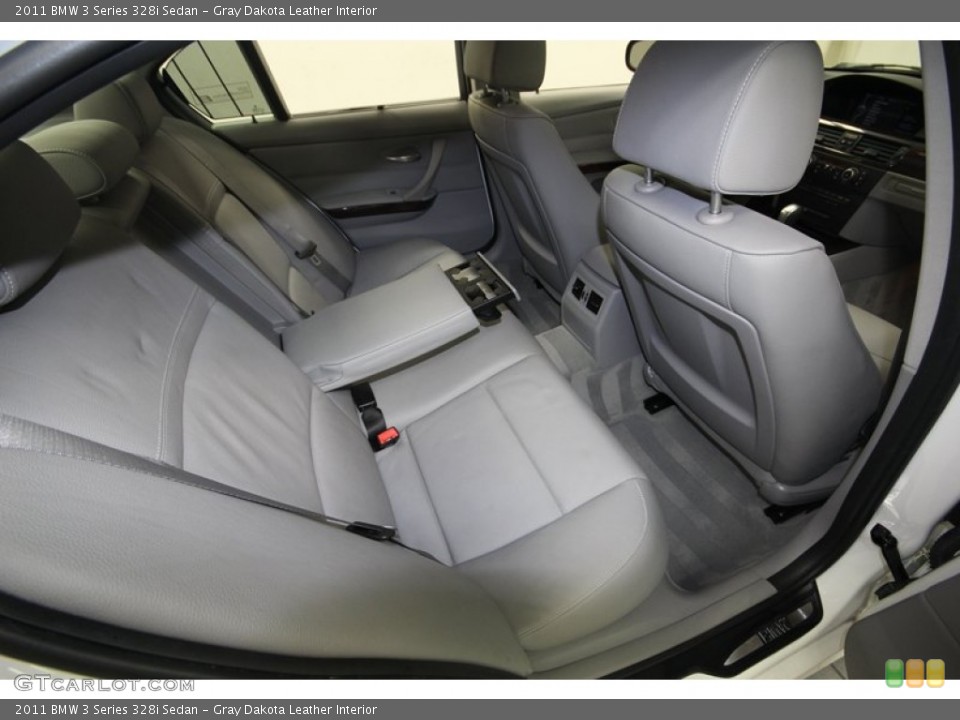 Gray Dakota Leather Interior Rear Seat for the 2011 BMW 3 Series 328i Sedan #82787341