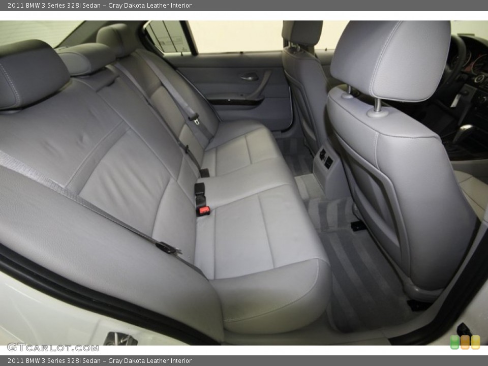 Gray Dakota Leather Interior Rear Seat for the 2011 BMW 3 Series 328i Sedan #82787356