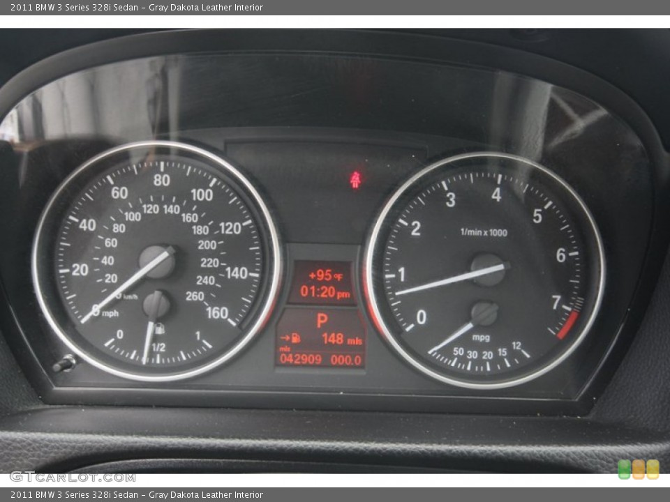 Gray Dakota Leather Interior Gauges for the 2011 BMW 3 Series 328i Sedan #82787410