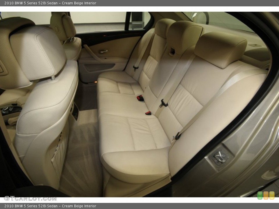 Cream Beige Interior Rear Seat for the 2010 BMW 5 Series 528i Sedan #82789018