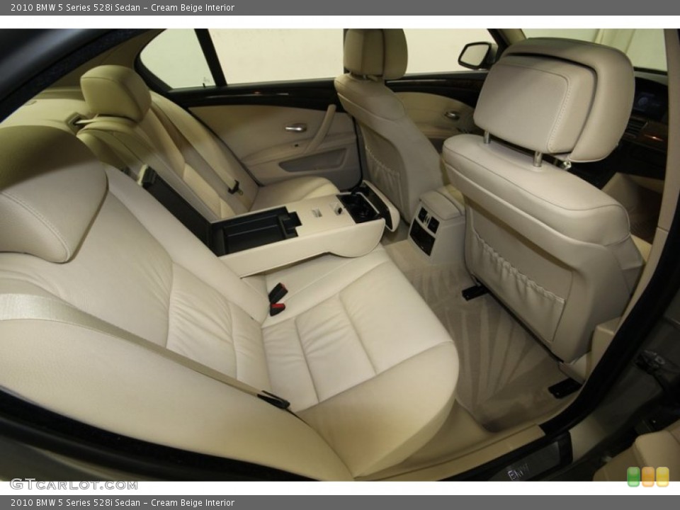 Cream Beige Interior Rear Seat for the 2010 BMW 5 Series 528i Sedan #82789087