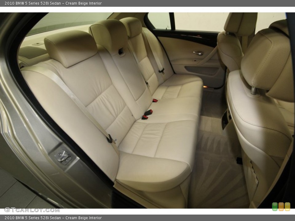 Cream Beige Interior Rear Seat for the 2010 BMW 5 Series 528i Sedan #82789093