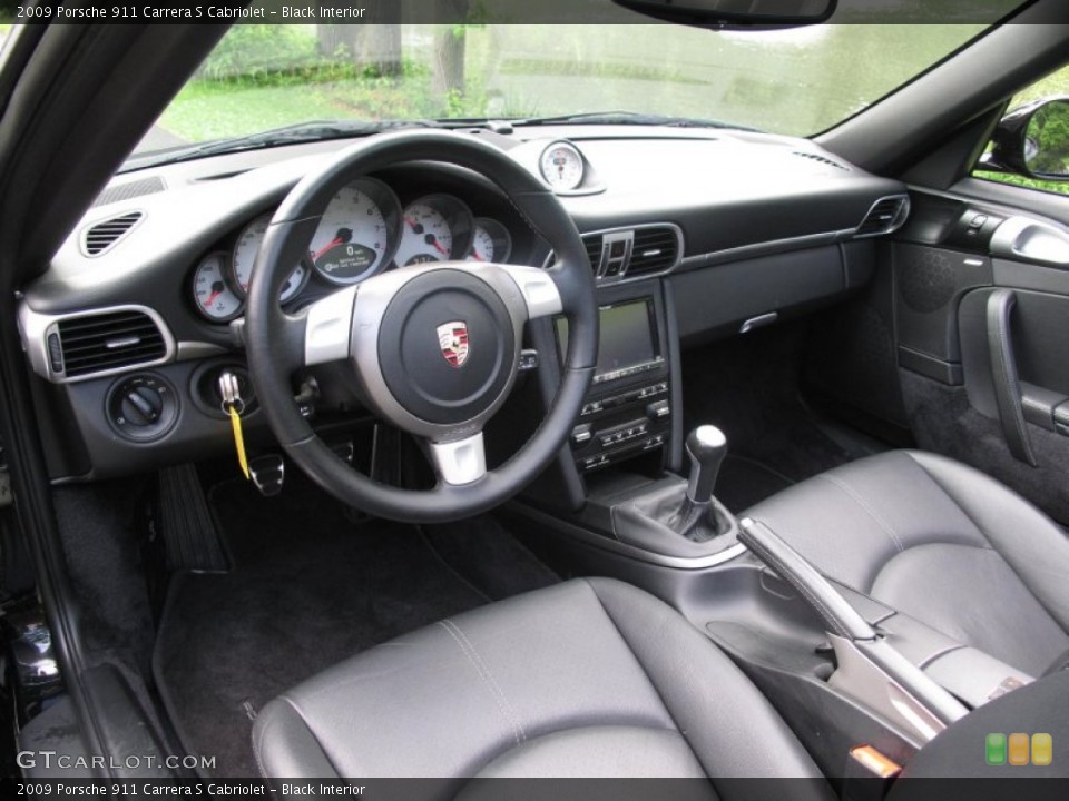 Black Interior Prime Interior for the 2009 Porsche 911 Carrera S Cabriolet #82793169