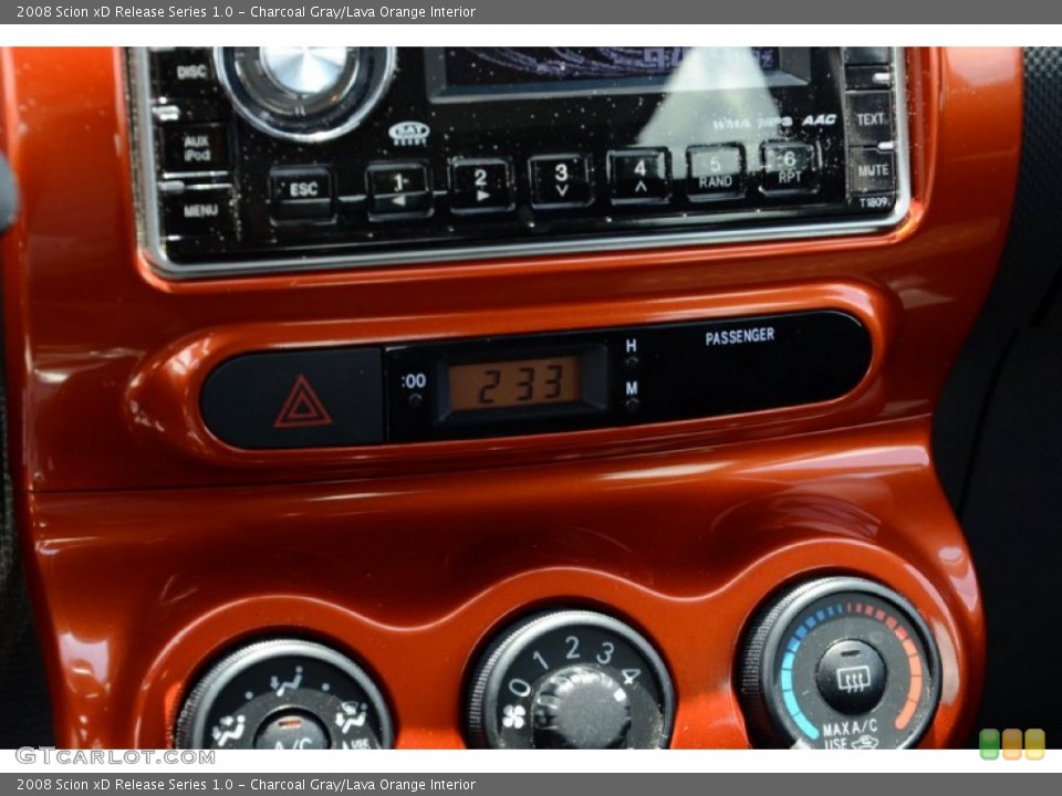 Charcoal Gray/Lava Orange Interior Controls for the 2008 Scion xD Release Series 1.0 #82796777