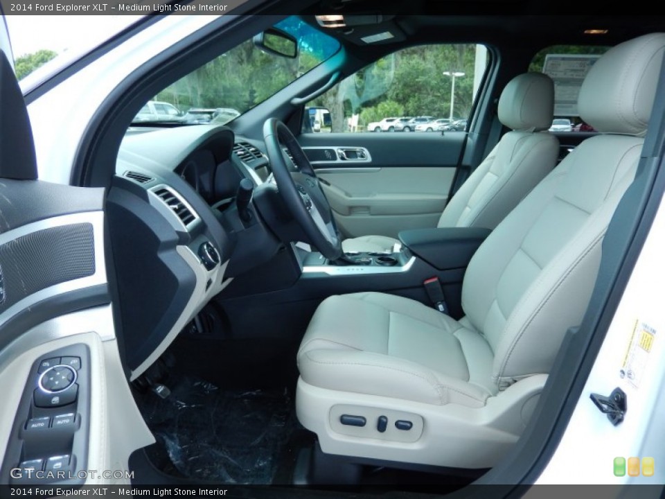 Medium Light Stone Interior Front Seat for the 2014 Ford Explorer XLT #82797165