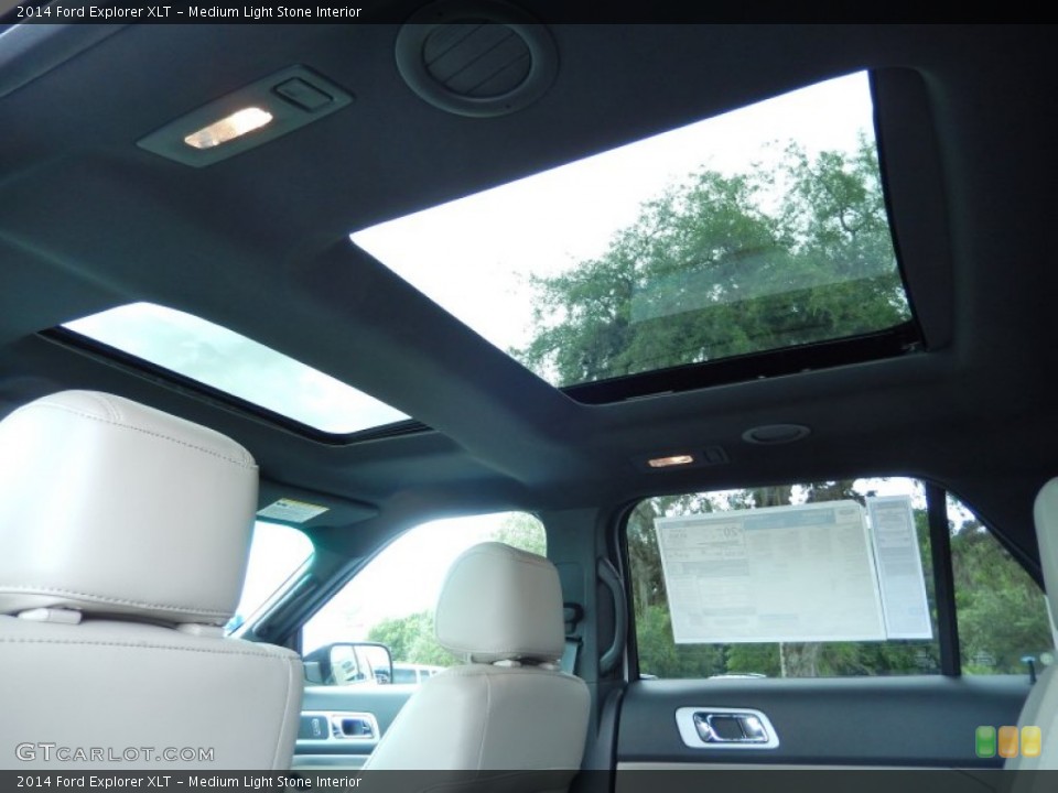 Medium Light Stone Interior Sunroof for the 2014 Ford Explorer XLT #82797243