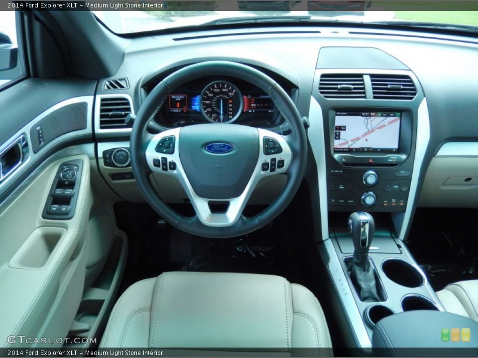 Medium Light Stone Interior Dashboard for the 2014 Ford Explorer XLT #82797276