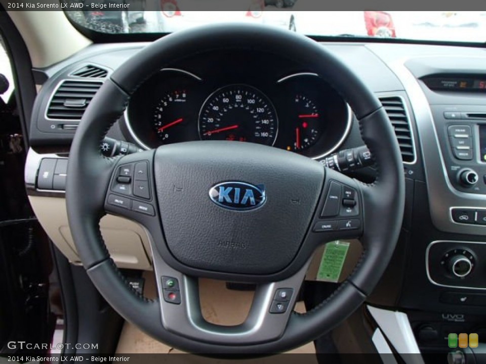 Beige Interior Steering Wheel for the 2014 Kia Sorento LX AWD #82826663
