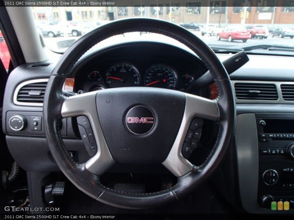 Ebony Interior Steering Wheel for the 2011 GMC Sierra 2500HD SLT Crew Cab 4x4 #82830688