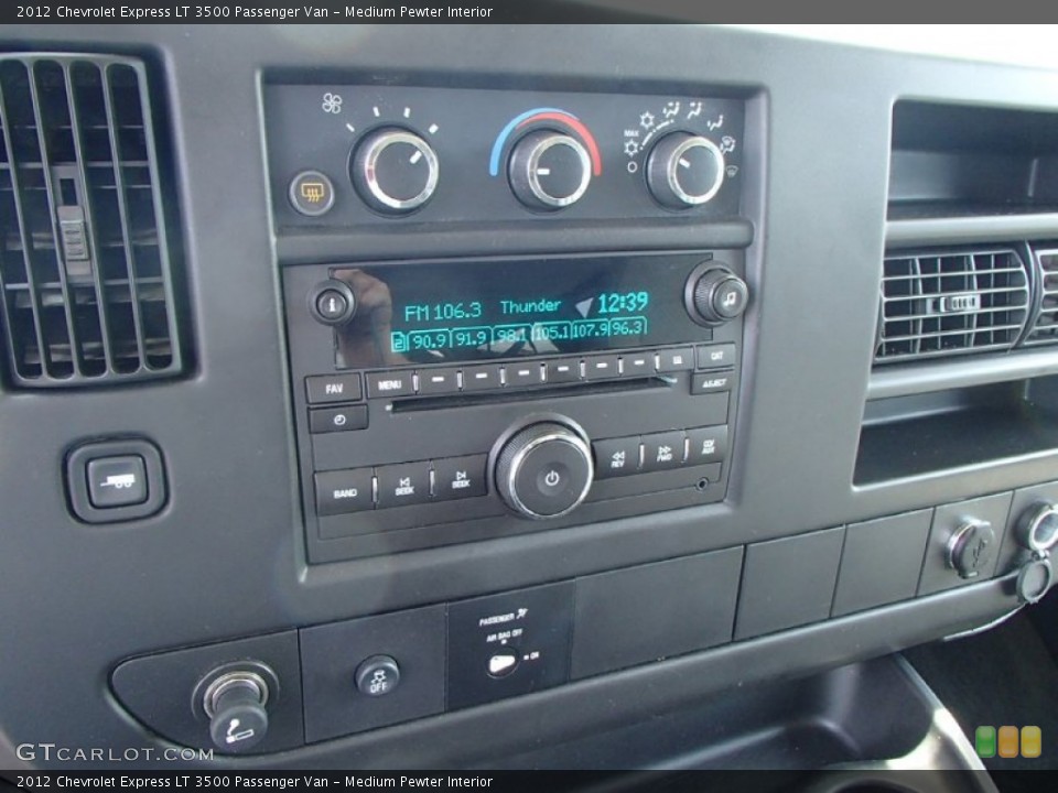 Medium Pewter Interior Controls for the 2012 Chevrolet Express LT 3500 Passenger Van #82834110