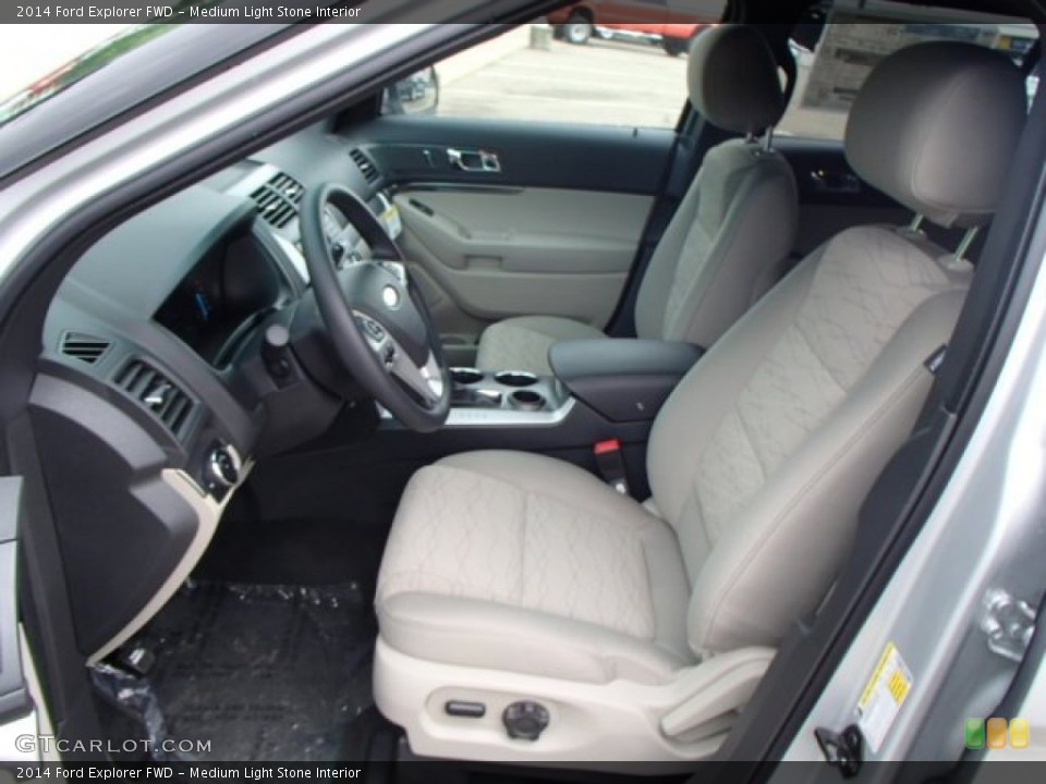 Medium Light Stone Interior Front Seat for the 2014 Ford Explorer FWD #82834851