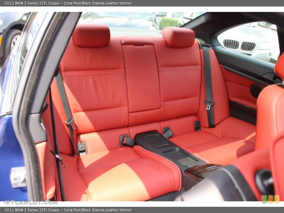 Coral Red/Black Dakota Leather Interior Rear Seat for the 2011 BMW 3 Series 335i Coupe #82835443