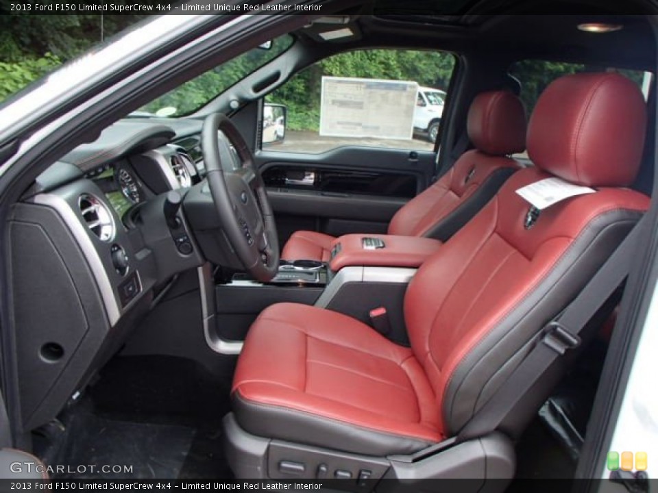 Limited Unique Red Leather Interior Front Seat for the 2013 Ford F150 Limited SuperCrew 4x4 #82837171