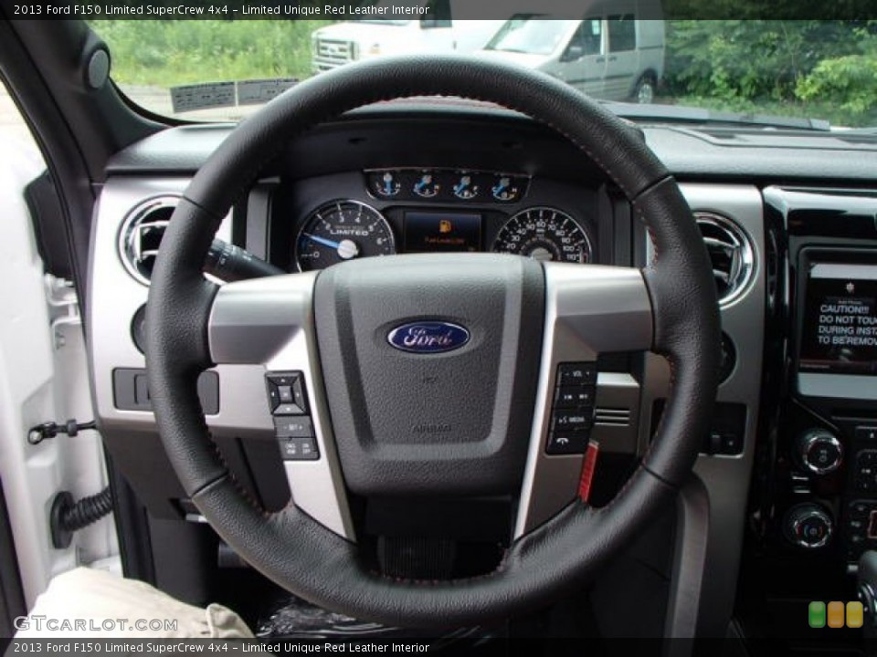 Limited Unique Red Leather Interior Steering Wheel for the 2013 Ford F150 Limited SuperCrew 4x4 #82837294