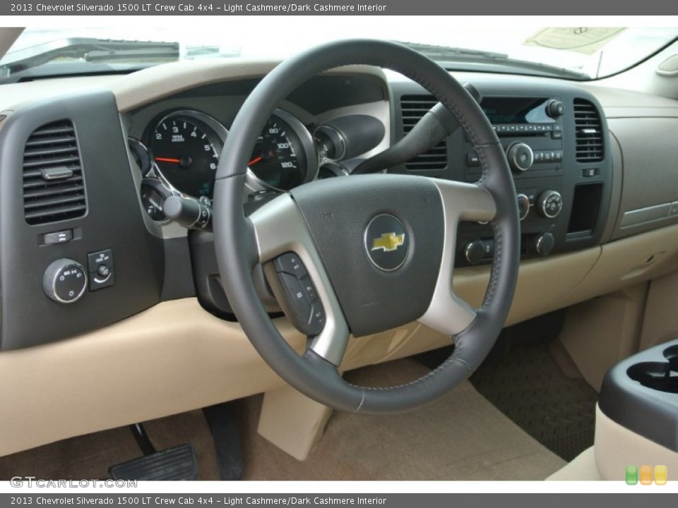 Light Cashmere/Dark Cashmere Interior Dashboard for the 2013 Chevrolet Silverado 1500 LT Crew Cab 4x4 #82837302