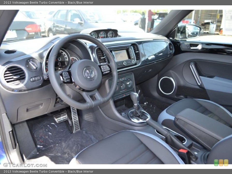 Black/Blue Interior Prime Interior for the 2013 Volkswagen Beetle Turbo Convertible #82838929