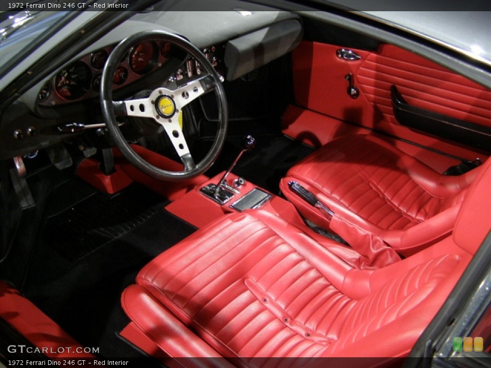 Red 1972 Ferrari Dino Interiors