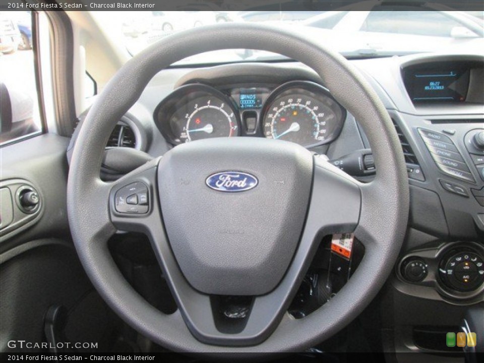 Charcoal Black Interior Steering Wheel for the 2014 Ford Fiesta S Sedan #82861889