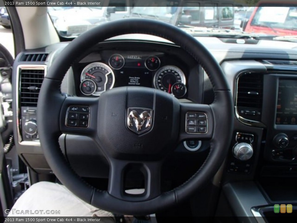 Black Interior Steering Wheel for the 2013 Ram 1500 Sport Crew Cab 4x4 #82867964