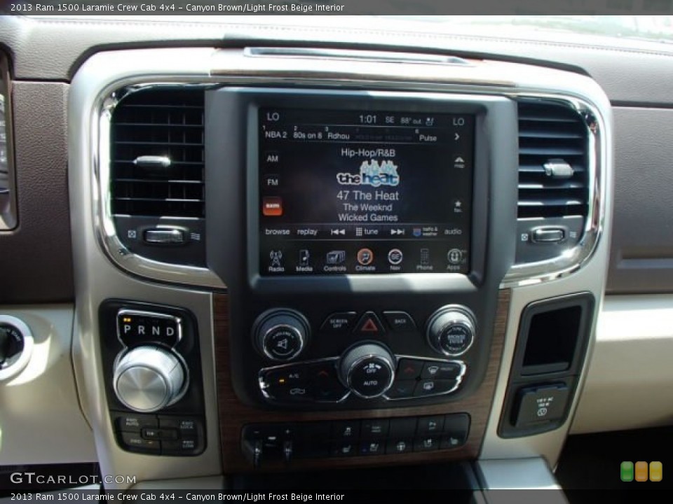 Canyon Brown/Light Frost Beige Interior Controls for the 2013 Ram 1500 Laramie Crew Cab 4x4 #82869440