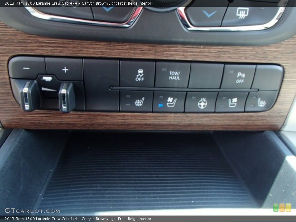 Canyon Brown/Light Frost Beige Interior Controls for the 2013 Ram 1500 Laramie Crew Cab 4x4 #82869484