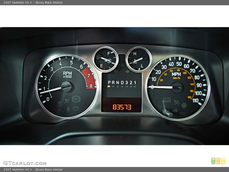 Ebony Black Interior Gauges for the 2007 Hummer H3 X #82876415