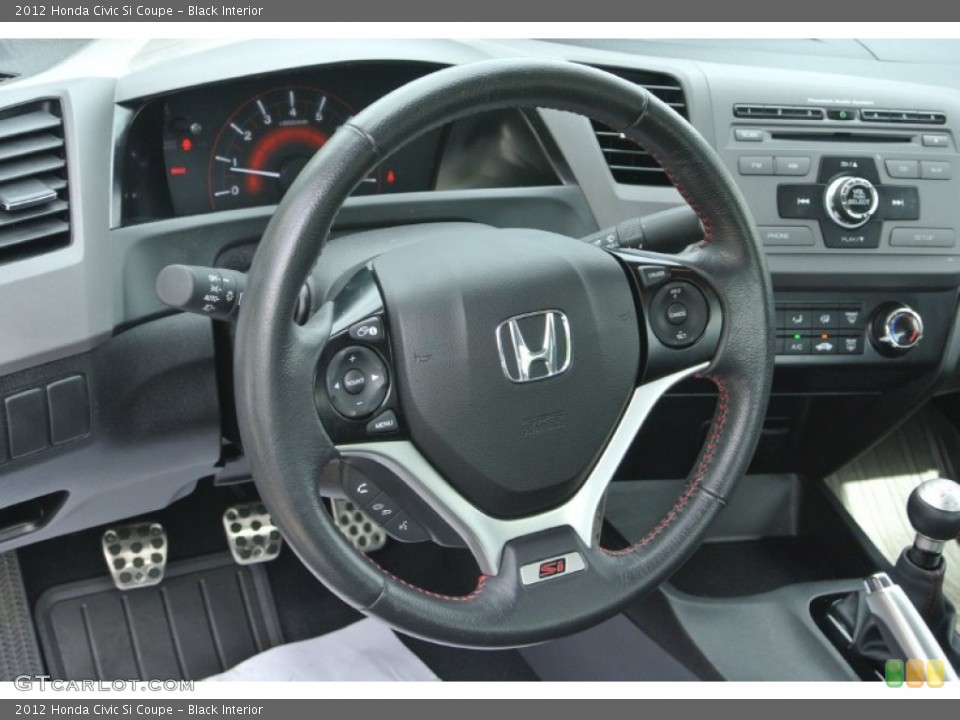 Black Interior Steering Wheel for the 2012 Honda Civic Si Coupe #82888742