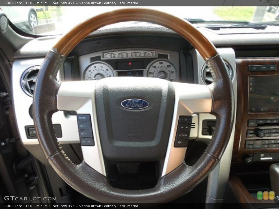 Sienna Brown Leather/Black Interior Steering Wheel for the 2009 Ford F150 Platinum SuperCrew 4x4 #82888791