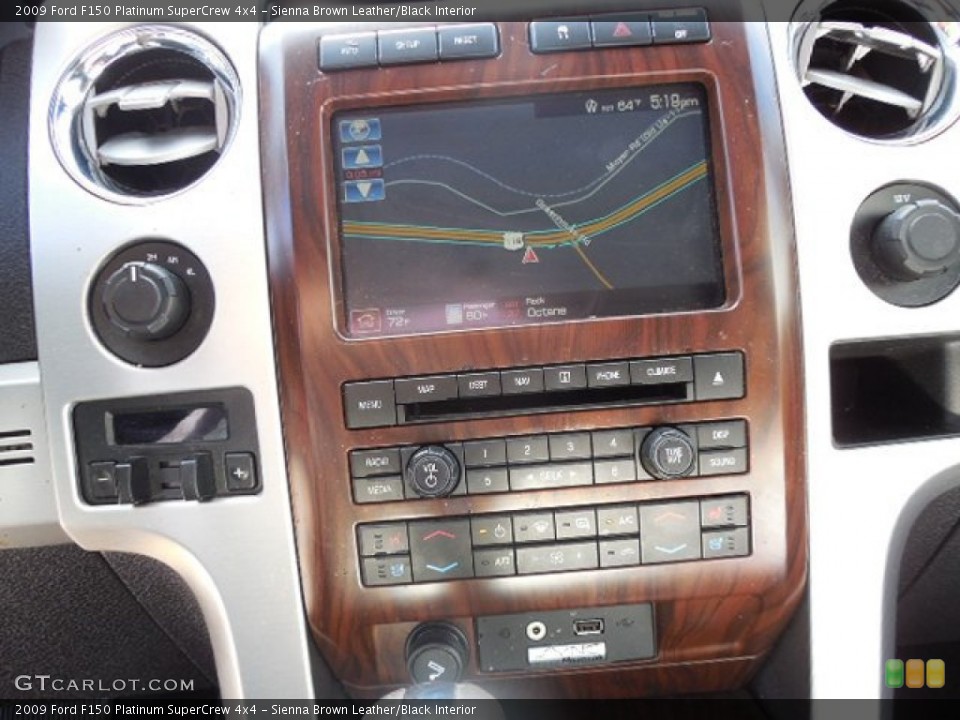 Sienna Brown Leather/Black Interior Controls for the 2009 Ford F150 Platinum SuperCrew 4x4 #82888806