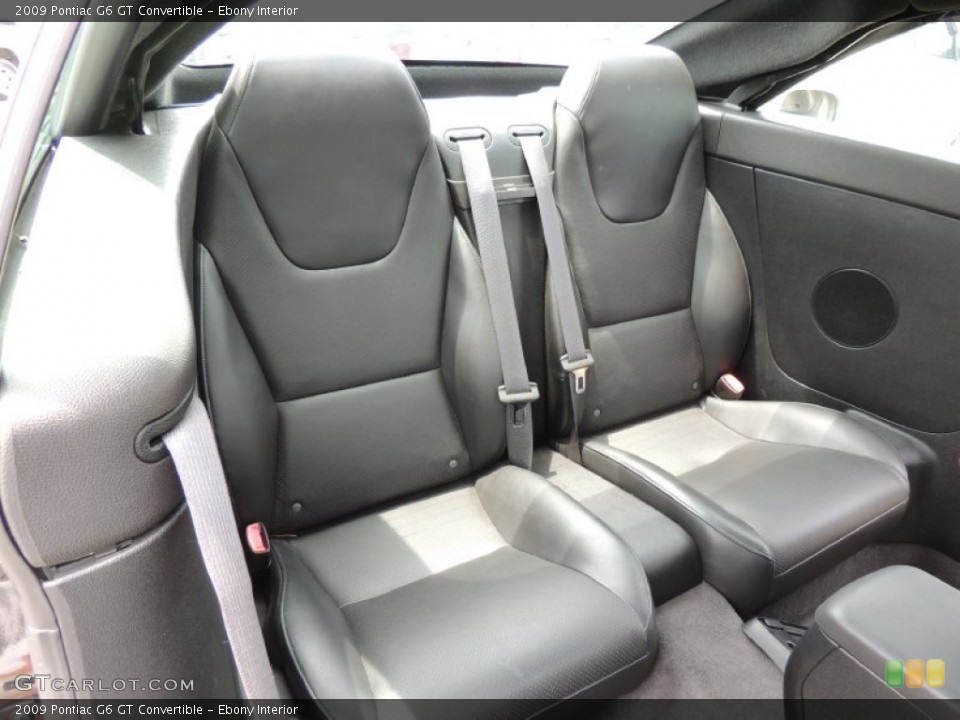 Ebony Interior Rear Seat for the 2009 Pontiac G6 GT Convertible #82905862