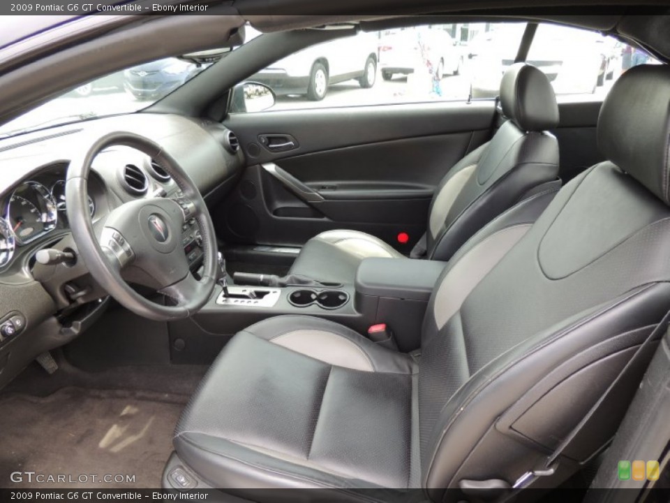 Ebony Interior Front Seat for the 2009 Pontiac G6 GT Convertible #82905925