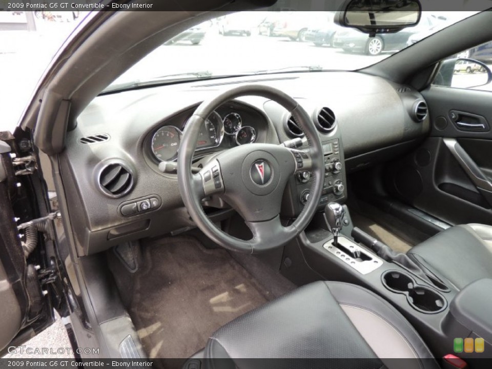 Ebony Interior Prime Interior for the 2009 Pontiac G6 GT Convertible #82905949