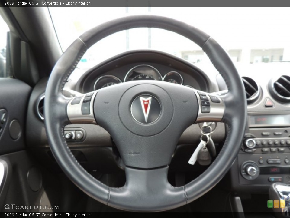 Ebony Interior Steering Wheel for the 2009 Pontiac G6 GT Convertible #82905988
