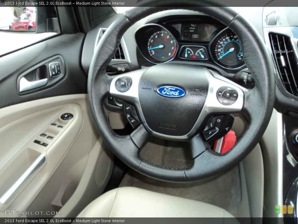 Medium Light Stone Interior Steering Wheel for the 2013 Ford Escape SEL 2.0L EcoBoost #82908319
