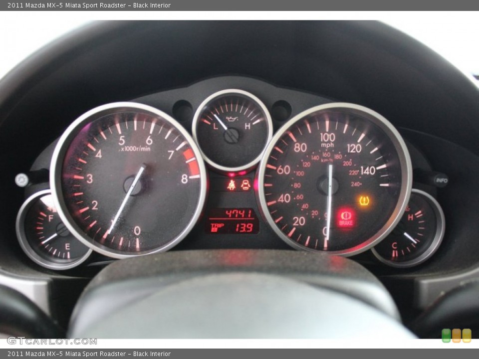Black Interior Gauges for the 2011 Mazda MX-5 Miata Sport Roadster #82910576