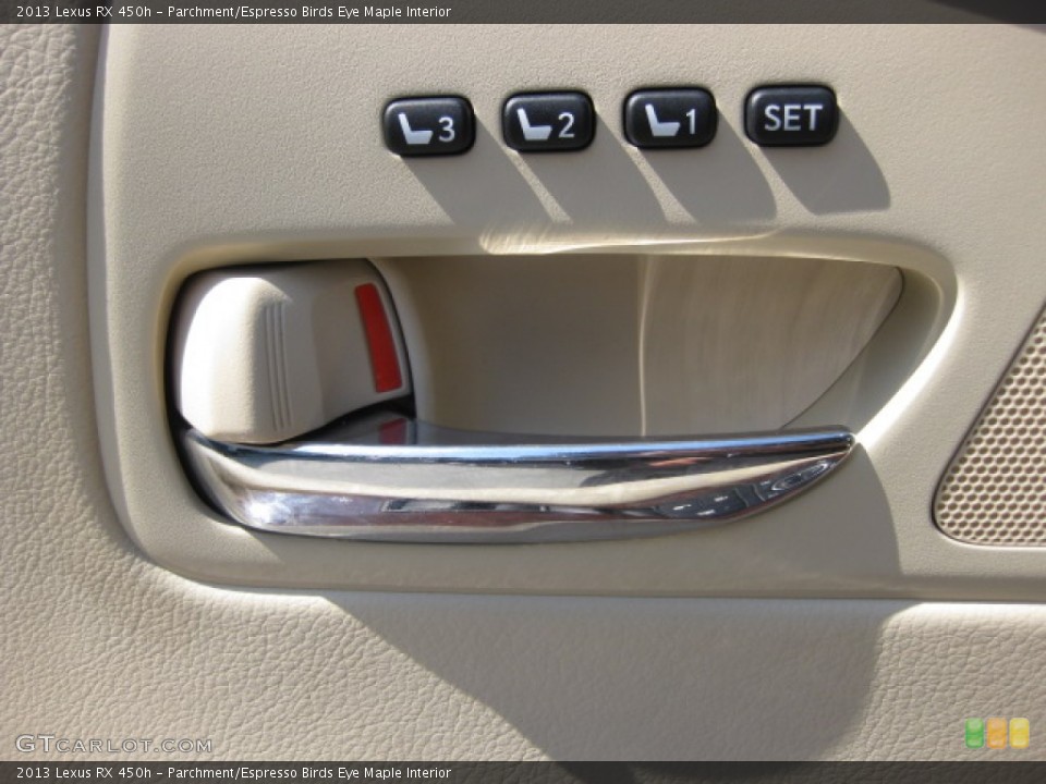 Parchment/Espresso Birds Eye Maple Interior Controls for the 2013 Lexus RX 450h #82924606