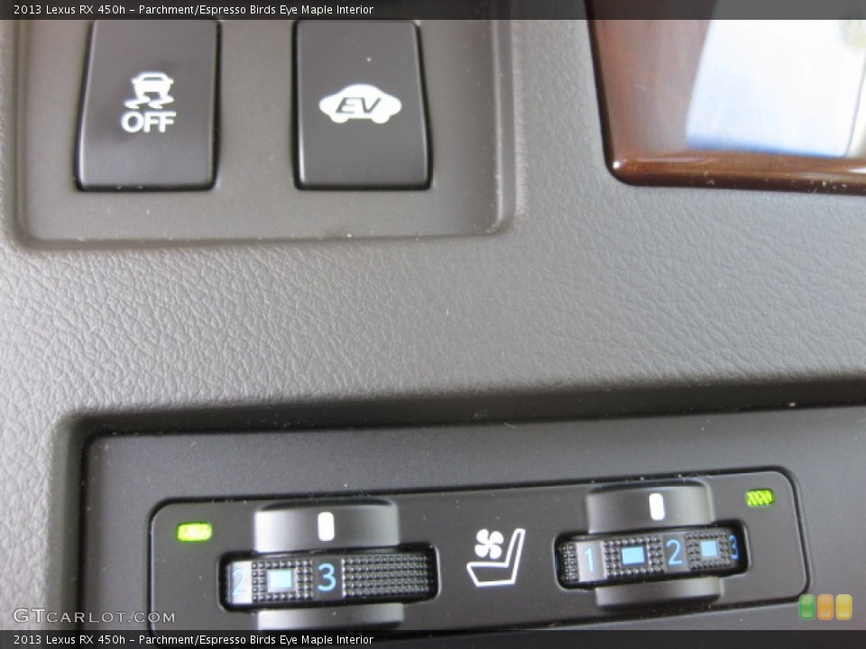 Parchment/Espresso Birds Eye Maple Interior Controls for the 2013 Lexus RX 450h #82924621