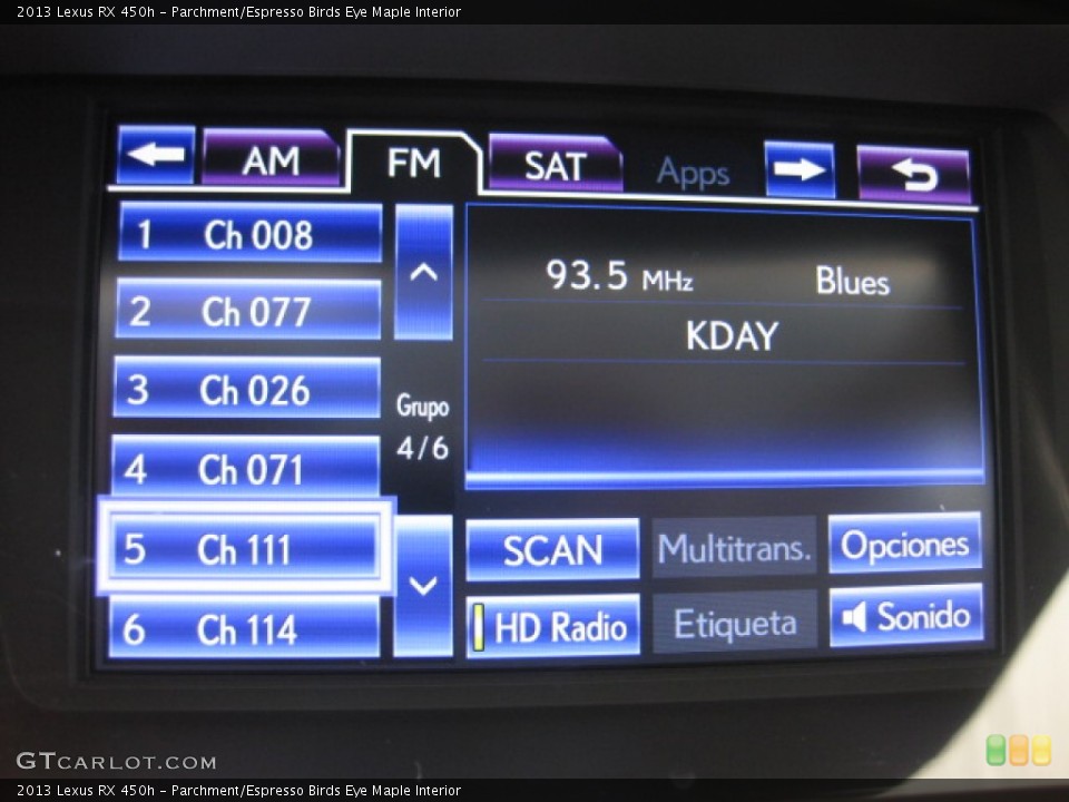 Parchment/Espresso Birds Eye Maple Interior Audio System for the 2013 Lexus RX 450h #82924631
