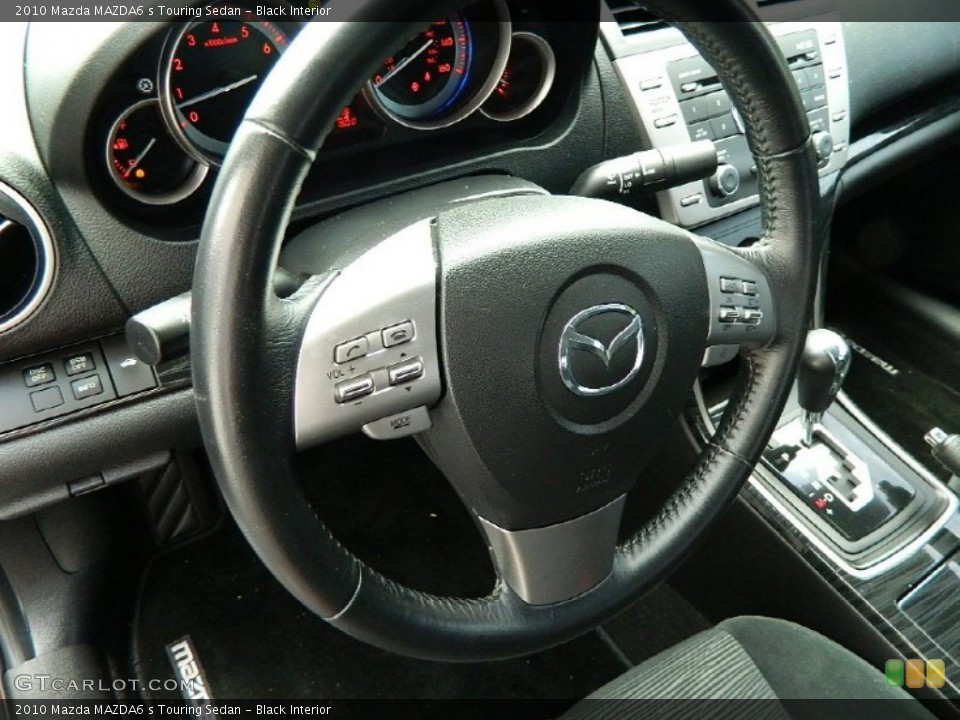 Black Interior Steering Wheel for the 2010 Mazda MAZDA6 s Touring Sedan #82926856